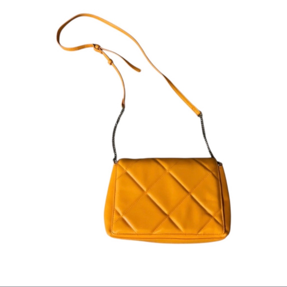 Women’s A New Day Faux leather orange/ tangerine 🍊 quilted Crossbody Bag NWOT